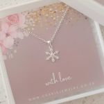 STELLAR Stella 925 Sterling Silver Snowflake Necklace Clear Cz 11MM On 45CM Rolo Chain