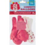 Red & White Confetti Balloons 10-PACK