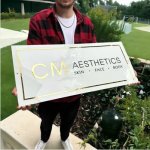 Acrylic Sign White Base With Gold Rose Gold Or Black Decal Lettering