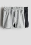 2 Pack Jersey Shorts - Ight Grey & Black
