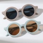 2PAIRS Fresh Adorable Simple Round Frame Fashion Glasses Light Brown & Green For Boys Girls Outdoor Sports Party Vacation Travel