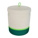 Lidded Cylinder Basket - Greens