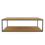 Jude Steel Coffee Table With Shelf - Blackwood