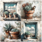 Tear Resistant Deco Print Succulent And Sparrow
