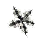 Black And White Tartan Poinsettia 18CM