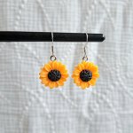 Bohemian Style Sunflower Drop Earrings For Women 1 Pair Summer Fashion Accessory Floral Design