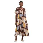 Geometric Print Maxi Dress - Bitter Choc Free