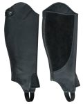 Tackfield Unisex Adult Top Grain Cow Hide Leather Half Chaps Black And Brown Large