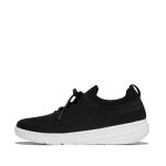Fitflop Women's Super-q Knit Slip-on Laced Sneakers Black 8
