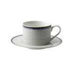 - Blue Check Tea Cup & Saucer
