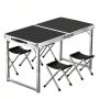 Folding Camping Table Kit Adjustable Height Folding Table With Stool