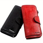 1PC Pu Leather Wallet Large Capacity Bag With Multiple Card Slots & Mobile Phone Pocket Elegant &vintage Style Accessory For Eve