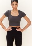 Cropped Sports Top In Drymove - Grey