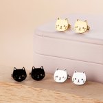 1 Pair 2PCS 3 Pairs 6PCS Stainless Steel Low Allergy Cat Shape Daily Wear Ladies Stud Earrings