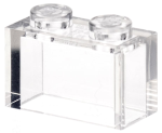 Parts Brick 1 X 2 Without Bottom Tube 3065 - Trans-clear