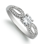 Sterling Silver Cubic Zirconia Loop Design Ring