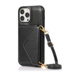 Crossbody Strap Anti Drop Leather Wallet Case Compatible With Iphone 16 Pro Max