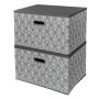 Damask Premium Storage Boxes With Lids - Set Of 2