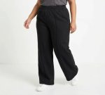 Ladies Trackpants Wide Leg Black - 6XL Black