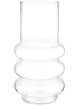 Round Wide Ringed Glass Vase 11X10X27CM - None Assorted