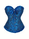 Ruffle Strapless Corset Bustier Tummy Control Lace Up Jacquard Body Shaper Women's Lingerie & Shapewear