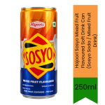 Sosyo Mixed Fruit Flavoured Soft Drink Can Sosyo Soda Mixed Fruit Drink 250ML - Iconic Indian Fizzy Carbonated Refreshment Ble