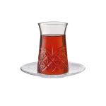 12 Piece Crystal Turkish Tea Glasses And Saucers