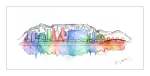 Cape Town Water Colour Art Print - 31.5CM X 16CM