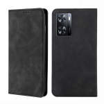 For Oppo A57S 4G A57E 4G Skin Feel Magnetic Flip Leather Phone Case Black