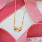 Nicci X Pinkdrive Bow Necklace - Gold Free