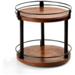 Wooden 2-TIER Lazy Susan Turntable Rotate Spice Organizer Storage