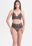 Statement Wildflower Pullover Longline Bralette - Graphite