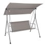 Swing Bench Lounger With Adjustable Rooftop - 2.5 Seater - Light Grey