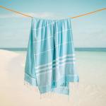 Villiti Stripe Backed Fouta Turquoise