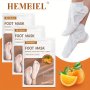 1/3/5 Pairs Orange Exfoliating Foot Peel Mask For Dry Cracked Skin Moisturizing Hydrating Your Dry Rough Cracked Skin Soften Dead Skin
