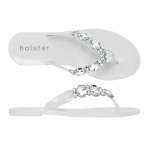 Glam Embellish Thong Sandals - White clear - 8