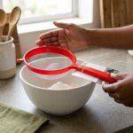 Stainless Steel Food Strainer Basket - Red