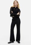 Flared Viscose Trousers - Black