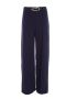 Ladies - Navy Buckle Palazzo Trousers