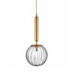 Roma Pendant Light Gold Black - Black Smoke Glass