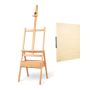 Folding Portable Wood H-frame Easel With Separate Drawer Set