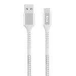 Snug USB To Type-c Nylon Braided Cable 10W - 1.2 Metre - White silver