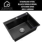 Stainless Steel Black Single Bowl Kitchen Sink - 450 X 400MM