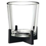 Candle Holder: Glass On Black Steel Base S Nero 11CM
