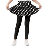 Cndexd Girls Skirted Leggings 2 In 1 Soft Stretch Polka Dots Skirt Pants Trendy High Waist Flowy Skirt Leggings For Kids Teen Gi