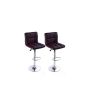 Kcw-pair Of Als Leather Swivel Bar Stools - Brown