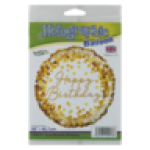 UK Gold & White Confetti Happy Birthday Foil Balloon 45.7CM