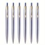 6-PACK Metal Ballpoint Pens With Retractable Medium Point Durable Round Body Pens For Adults 14+ Ideal For Business Office And Gift Use - Black