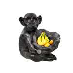 Dala Resin Monkey Bowl With Banana Leaf - Antique Silver