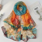 Elegant Birch Forest Print Chiffon Scarf - Perfect For Beach Days